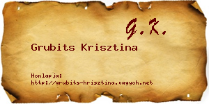 Grubits Krisztina névjegykártya